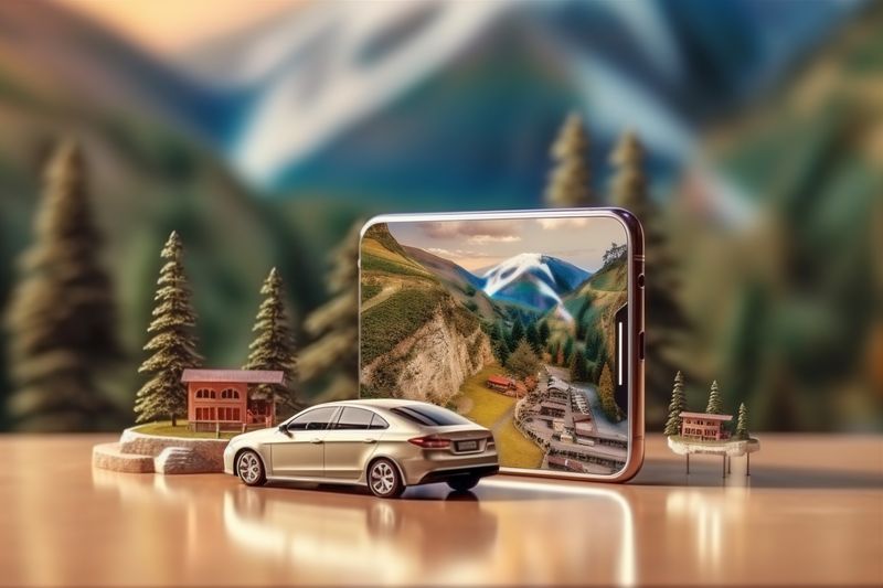 gps navigation map direction mobile phone travel location point position. Generative AI.