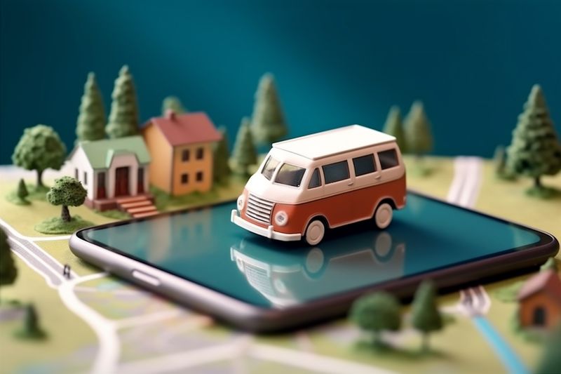 map position point gps direction location mobile phone travel navigation. Generative AI.