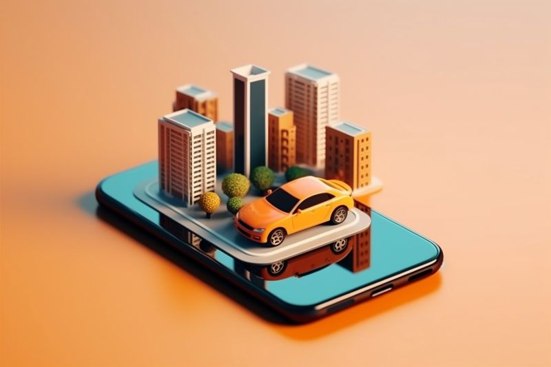 travel phone location point mobile gps navigation direction position map. Generative AI.