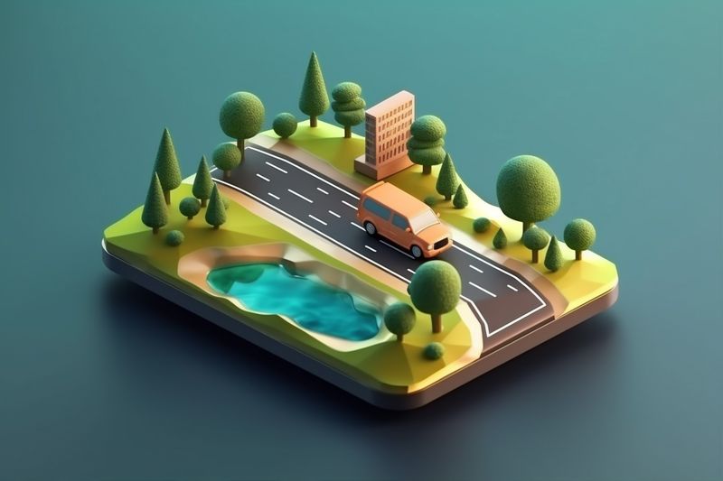 navigation mobile direction position gps location point phone travel map. Generative AI.