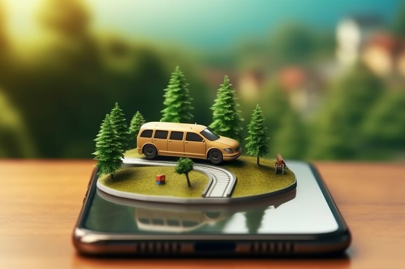 map navigation mobile direction position phone gps location travel point. Generative AI.