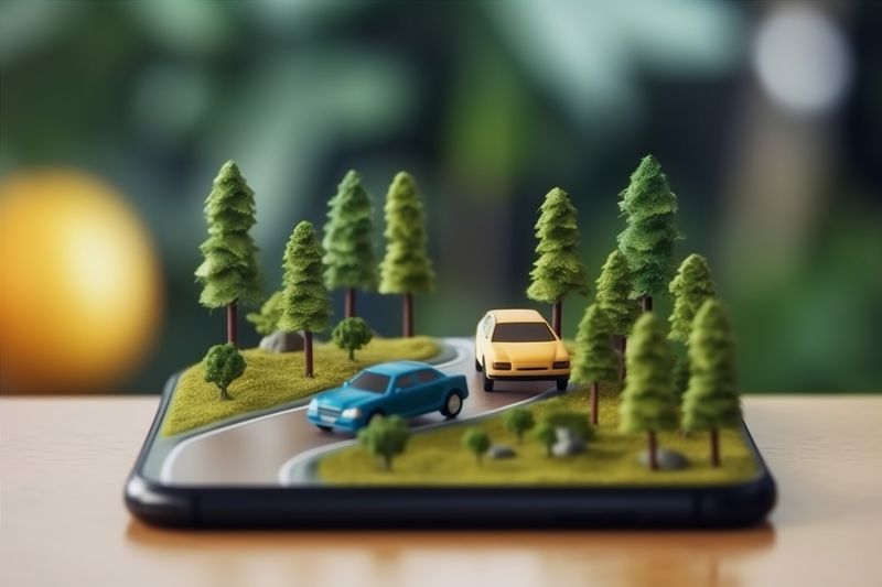 mobile point phone travel gps position location map navigation direction. Generative AI.