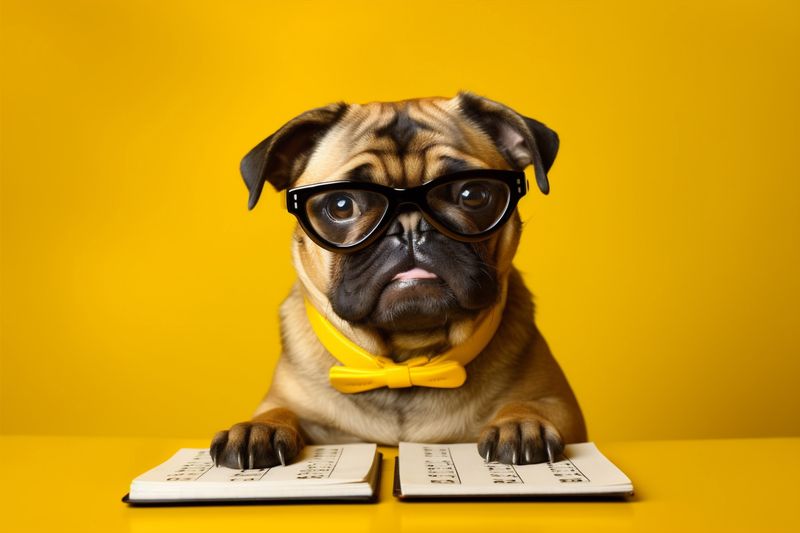 dog pet business background humor yellow financial animal finance tax funny. Generative AI.