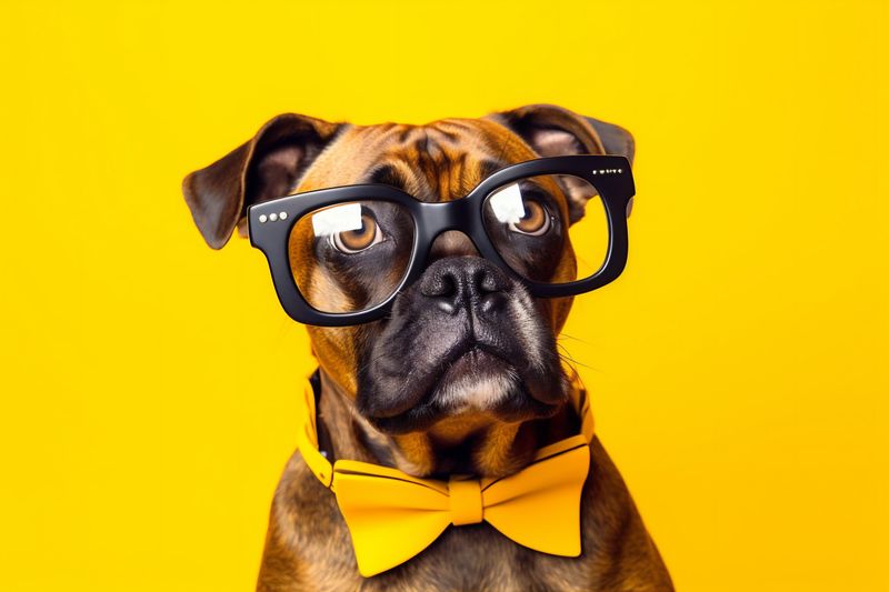 finance dog funny financial investment background animal business pet humor yellow. Generative AI.