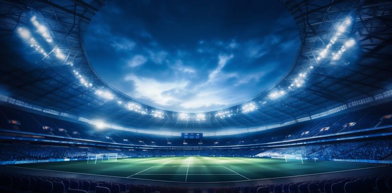 football game stadium sport world green light goal arena soccer. Generative AI.