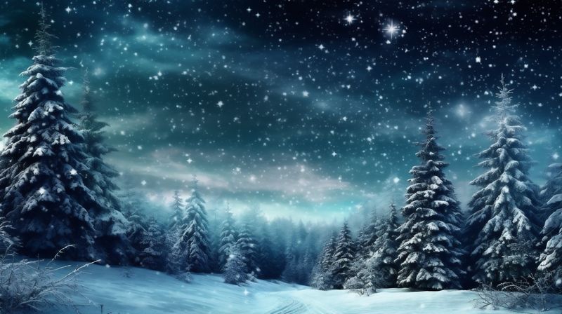background holiday white winter new christmas year tree sky season snow fir. Generative AI.
