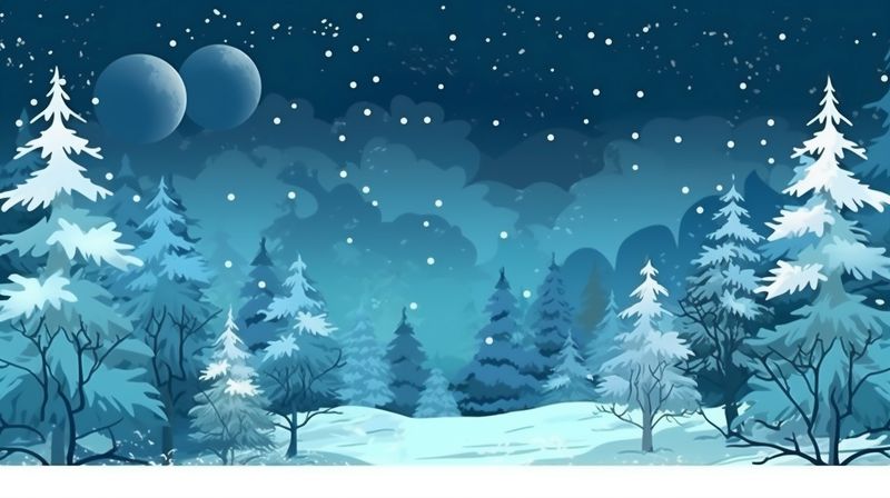 sky snow flake tree new background fir holiday year christmas winter white. Generative AI.