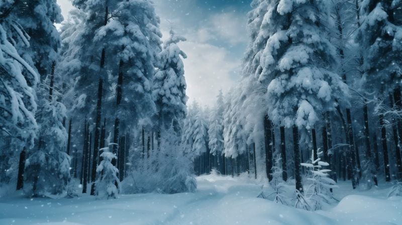 christmas holiday background fir snow sky new year travel tree white winter. Generative AI.