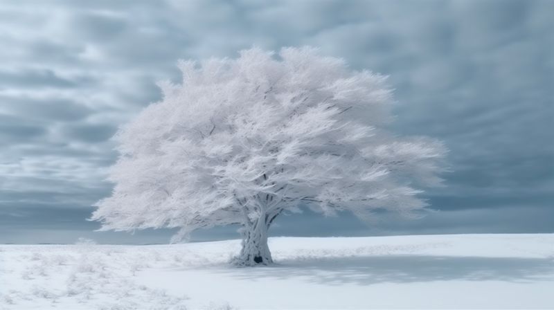 new tree forest christmas year winter white snow background fir holiday sky. Generative AI.