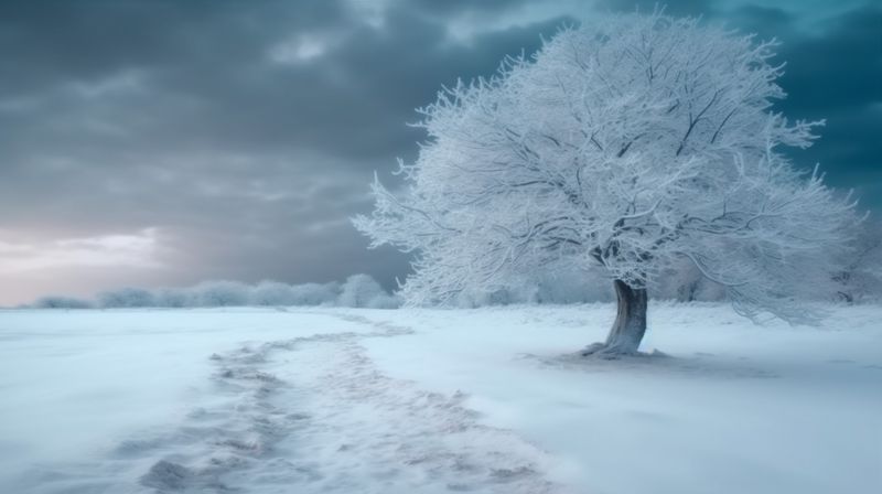 season fir new year sky background winter holiday tree christmas white snow. Generative AI.