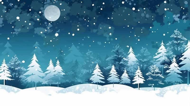 christmas sky background winter new holiday fir snow white year tree landscape. Generative AI.