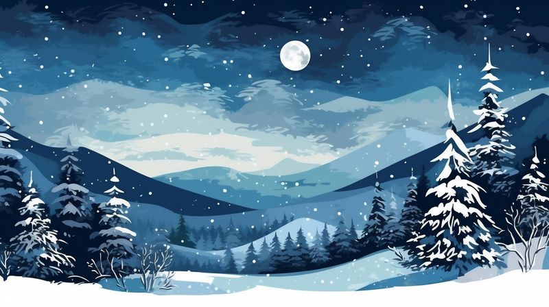 sky new winter white holiday december background fir christmas tree year snow. Generative AI.