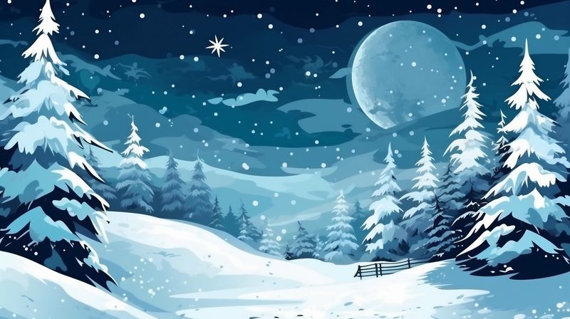 snow tree holiday year background fir winter sky new white weather christmas. Generative AI.