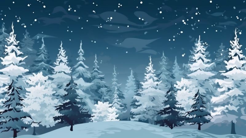 winter snow year fir background tree holiday sky christmas new frosty white. Generative AI.