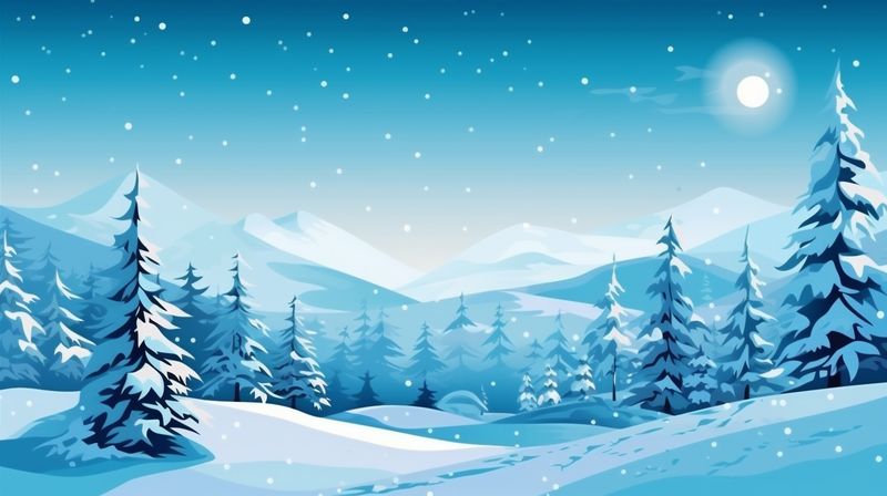 christmas tree snow fir blue white holiday winter background new year sky. Generative AI.