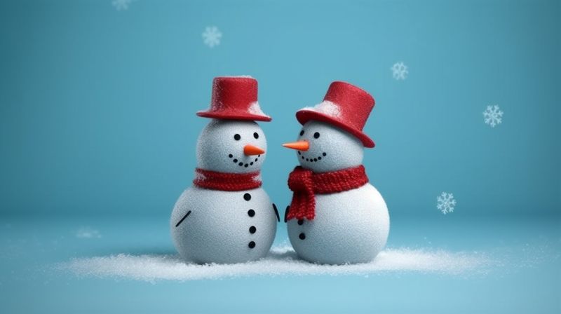 year white background hat christmas new season snowman celebration snow winter snowfall. Generative AI.