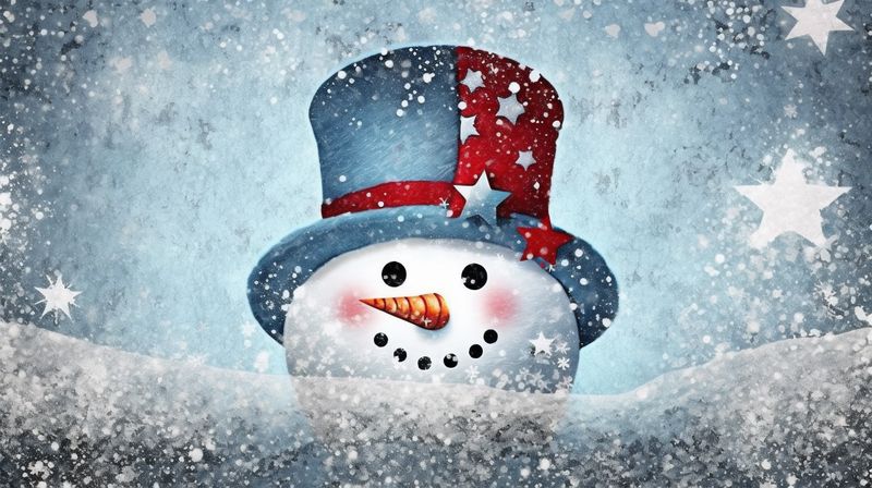 snowfall snowman winter holiday snow season year christmas celebration white new background. Generative AI.