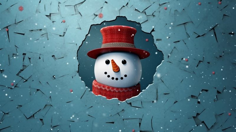 snowman year snow white christmas winter snowfall season celebration background bokeh new. Generative AI.
