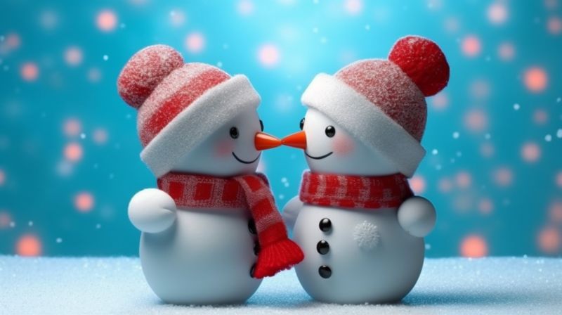 background christmas year snow white winter snowman season funny snowfall celebration new. Generative AI.