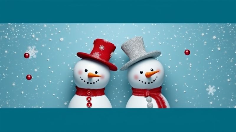 snowfall celebration snowball season year new christmas snow snowman white winter background. Generative AI.