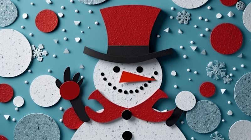 new year winter celebration snowman snowfall snow background season fir christmas white. Generative AI.