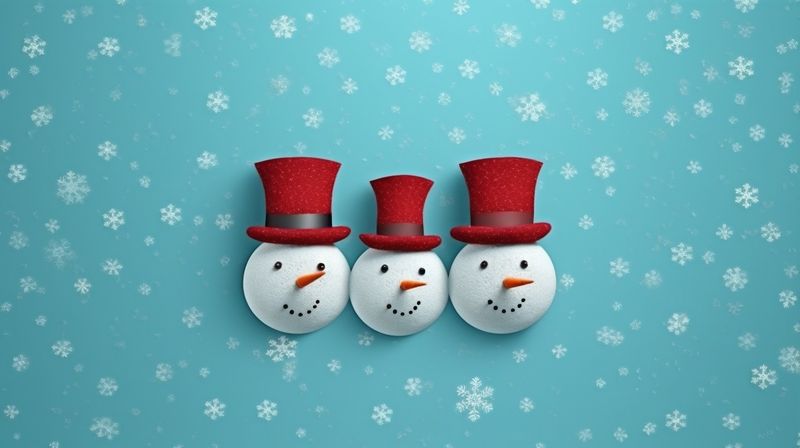 snowman season background celebration christmas winter year white snow new snowfall cartoon. Generative AI.