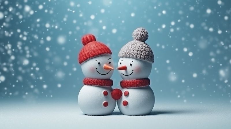 winter background white merry season new christmas celebration snowman snow snowfall year. Generative AI.