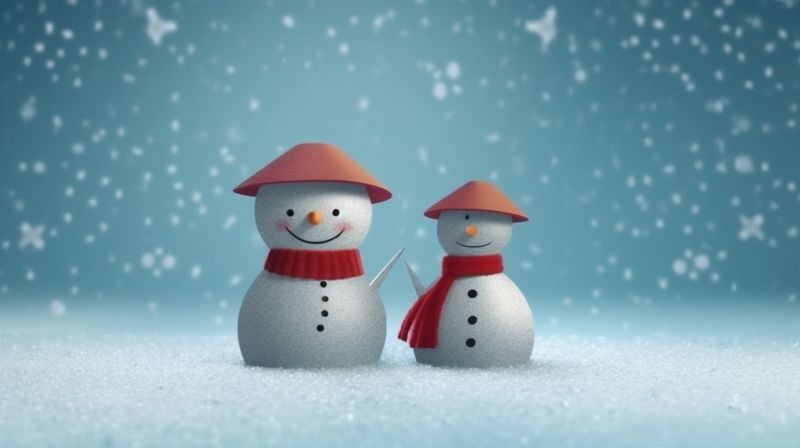 christmas new snowman winter snowfall snow season white year background icy celebration. Generative AI.