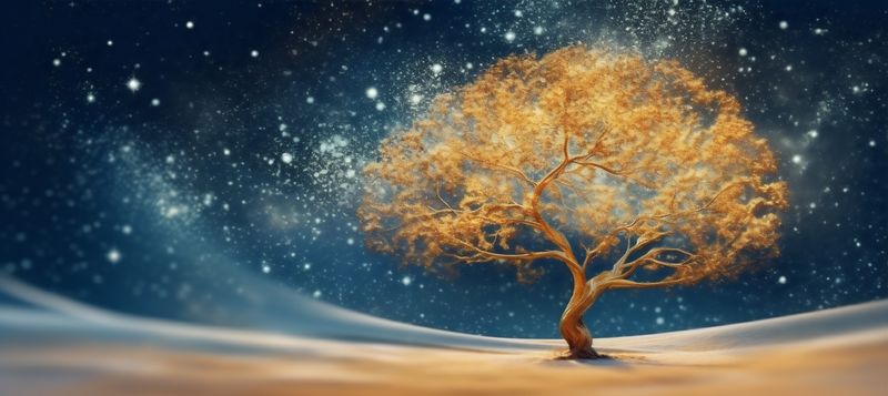 decoration background celebration ball gold blue holiday christmas tree poster toy. Generative AI.