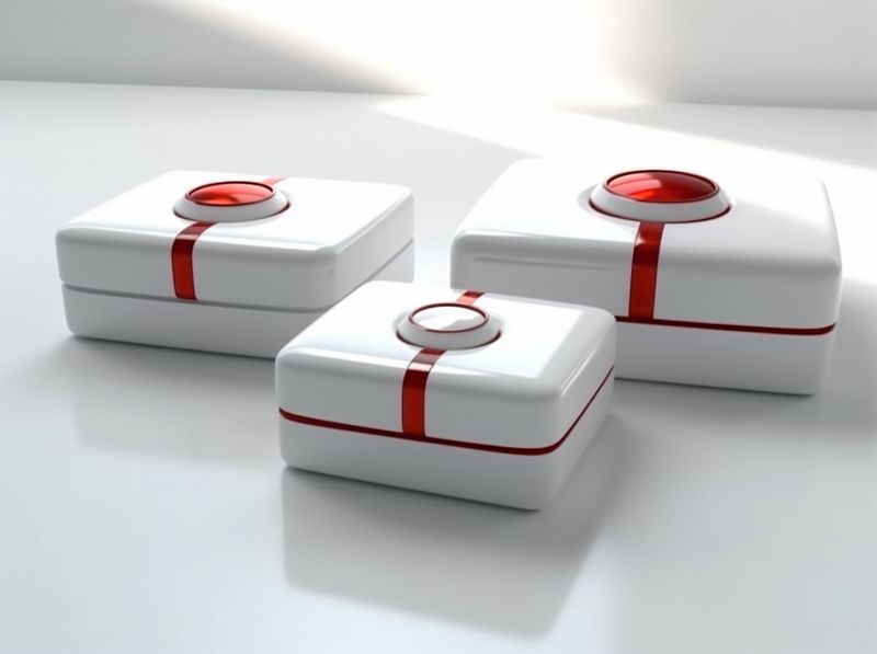 christmas surprise ribbon red package box gift white present isolated. Generative AI.
