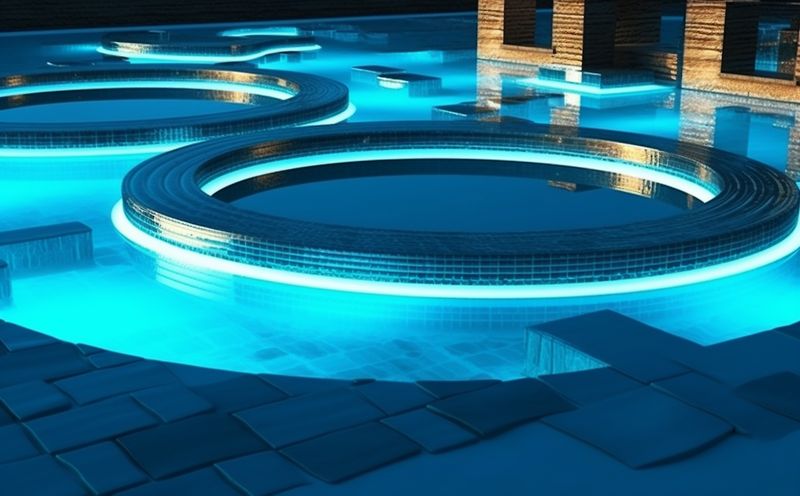 pool luxury relaxation home large palm blue water summer swimming. Generative AI.