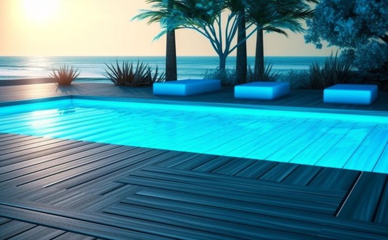 blue relaxation pool home swimming luxury palm summer large water. Generative AI.