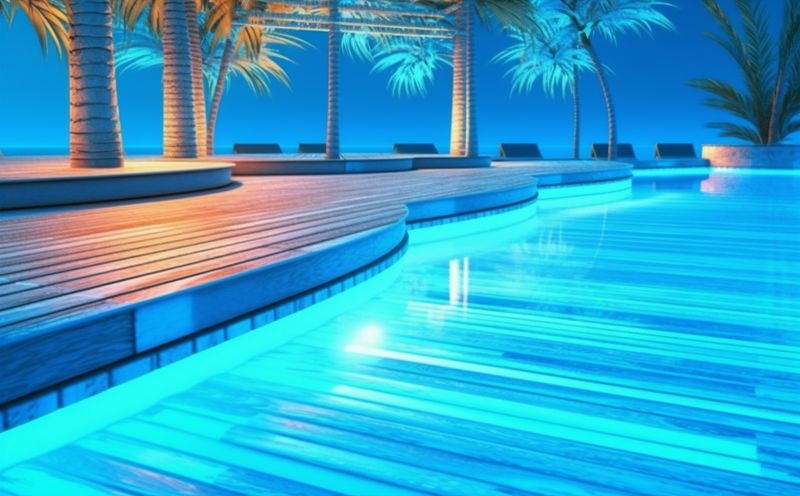 summer resort light vacation pool holiday night large luxury water. Generative AI.